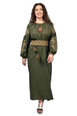 Платье-вышиванка Соломия (хаки)