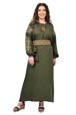 Платье-вышиванка Соломия (хаки)