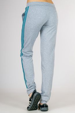 Спортивные штаны женские Classic светло-серый с мятным лампасом