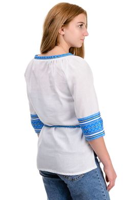 Блуза для девочки "Вышиванка" (голубой жаккард)