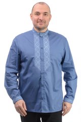 Коттоновая сорочка с вышивкой (голубой)