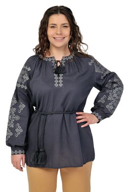 Женская вышиванка "Ивана Купала" (темно-серый)