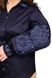 Женская коттоновая вышиванка с вышивкой (темно-синий) фото 2