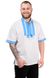 Рубашка мужская "Вышиванка" с коротким рукавом (голубой жаккард) фото 1