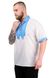 Рубашка мужская "Вышиванка" с коротким рукавом (голубой жаккард) фото 2