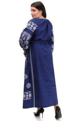 Изысканное платье-вышиванка Мрия (темно-синий)