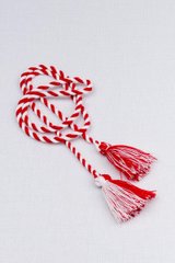 Шнурок с кисточками двухцветный (красно-белый)