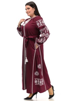 Изысканное платье-вышиванка Мрия (бордо)