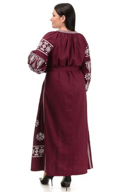 Изысканное платье-вышиванка Мрия (бордо)