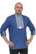 Вишита сорочка чоловіча з льону Модерн (блакитна с білою вишивкою) фото 1