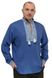 Вишита сорочка чоловіча з льону Модерн (блакитна с білою вишивкою) фото 2