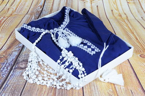 Подарунковий набір сукня вишиванка "Івана Купала" (темно-синій)