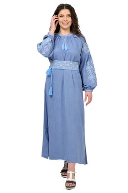 Платье-вышиванка Соломия (голубой)