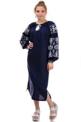 Жіноча сукня-вишиванка "Купава" (темно-синій)