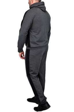 Мужской спортивный костюм с капюшоном (антрацит+черный)