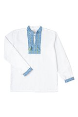 Рубашка с длинным рукавом "Вышиванка" для мальчика (голубо-желтый)