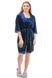 Комплект женской пижамы с пеньюаром (темно-синий) фото 4