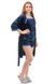 Комплект женской пижамы с пеньюаром (темно-синий) фото 1