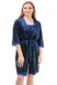Комплект женской пижамы с пеньюаром (темно-синий) фото 3