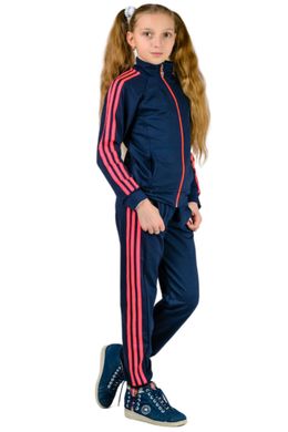Подростковый спортивный костюм (темно-синий с розовым лампасом)