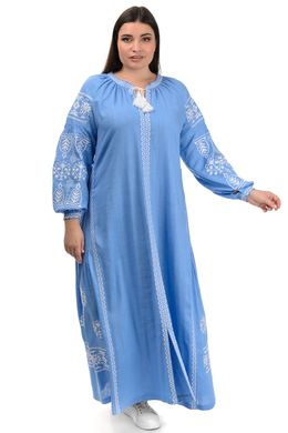 Изысканное платье-вышиванка Мрия (голубой)