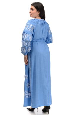 Изысканное платье-вышиванка Мрия (голубой)