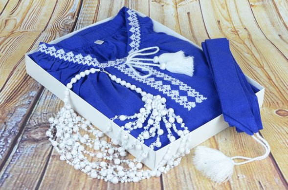 Подарочный набор платье вышиванка "Ивана Купала" (электрик)
