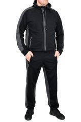 Трикотажний спортивний костюм з капюшоном (чорний+антрацит)