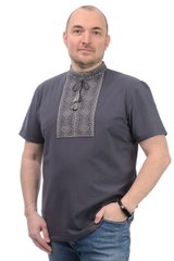 Мужская вышитая футболка (серый)