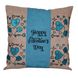 Подушка с вышивкой "Happy Valentines Day" (бежевый+голубой) фото 1