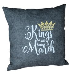 Подарочная декоративная подушка с вышивкой "Kings..."
