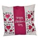 Подушка з вишивкою "Happy Valentines Day" (білий+рожевий) фото 1