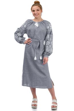 Платье-вышиванка "Купава" (серый)