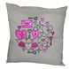 Декоративна подушка з вишивкою "Love" (бежевий+рожевий) фото 1