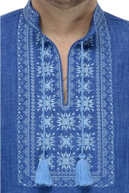 Мужская вышитая сорочка Орнамент (голубой)