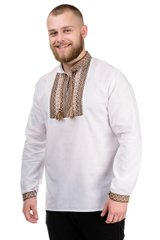 Сорочка чоловіча з довгим рукавом "Вишиванка" (бежевий жаккард)