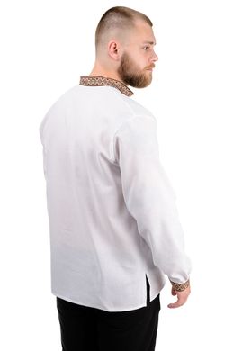 Рубашка мужская с длинным рукавом "Вышиванка" (бежевый жаккард)