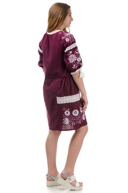 Модное платье-вышиванка Кружево (марсала)