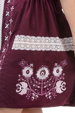 Модное платье-вышиванка Кружево (марсала)