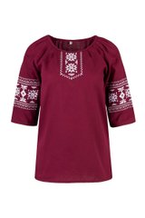 Дитяча блуза-вышиванка Пани для девочки (бордо)