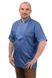 Сорочка вышиванка с коротким рукавом мужская (голубая) фото 3