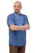 Сорочка вышиванка с коротким рукавом мужская (голубая) фото 4