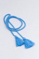 Шнурок з китицями для вишиванки (блакитний)