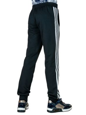 Спортивные штаны подростковые трикотаж (черный+белый)