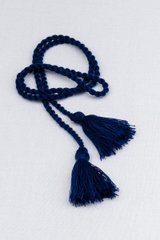 Шнурок з китицями для вишиванки (темно-синій)