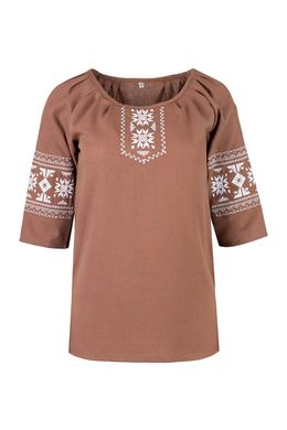 Дитяча блуза-вишиванка Пані для дівчинки (мокко)