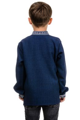 Современная вышиванка для мальчика Орнамент (темно-синий)
