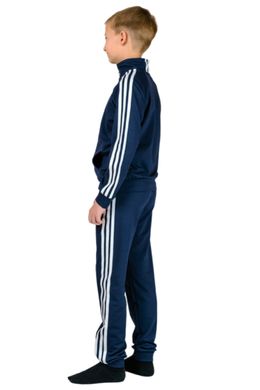 Подростковый спортивный костюм (темно-синий с белым лампасом)