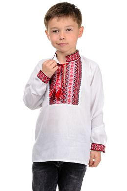 Современная рубашка "Вышиванка" для мальчика (красный жаккард)