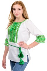 Блуза для дівчинки "Вишиванка" (зелений жаккард)